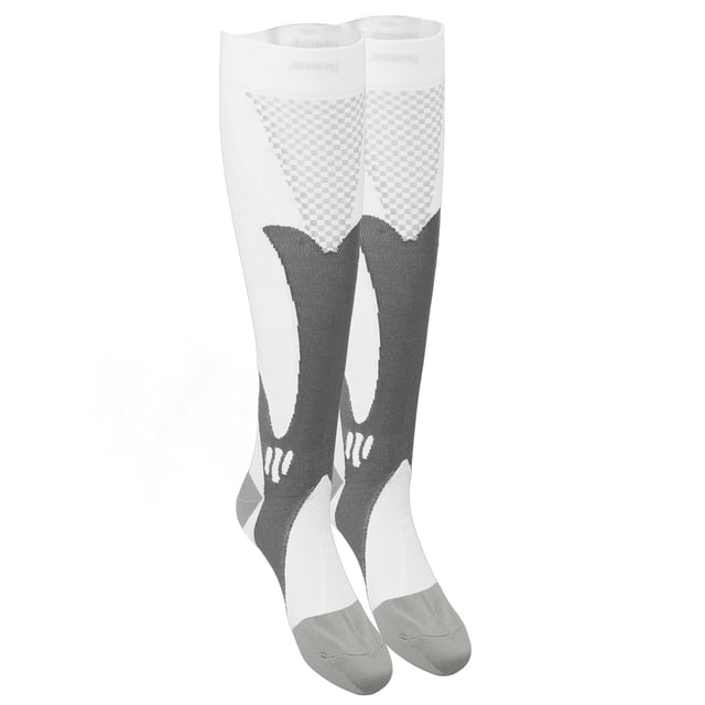 Calcetines de compresión deportivos transpirables absorción de impacto muscular blanco 1 par de calcetines de compresión atléticos para hombres y mujeres XXL 39-45