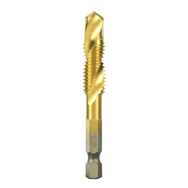 Broca para grifo con vástago hexagonal HSS de 6,35 mm, orificio pasante, broca para extracción de viruta interior, 15 mm(M10)