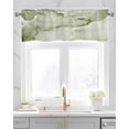 thumbnail image 2 of Marble Sage Green Kitchen Valances for Windows Farmhouse Linen Window Valance Curtain for Living Room Window Treatment Modern Abstract Ink Painting Luxury Valance Rod Pocket Topper, 60 x 18 Inch, 2 of 6