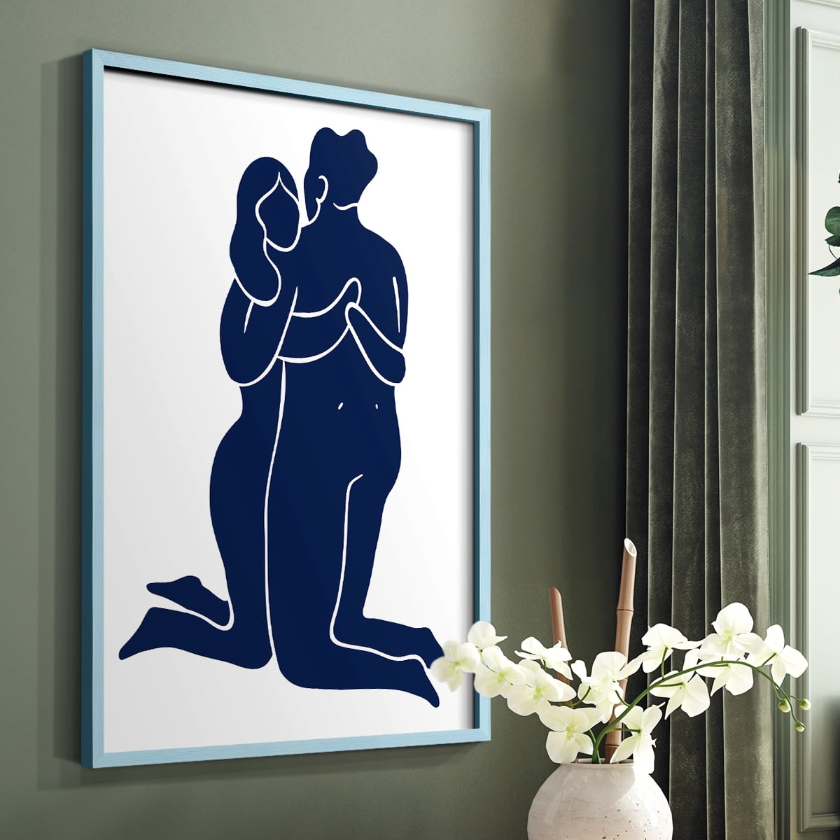 Matisse CIV Framed Print in Blue Solid Wood 11 x 14 Framed Print