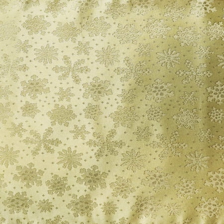 Heavy Brocade Shiny Tinsel Threads Snowflakes Design Fabric 56 Wide by 180 (5-Yards) for Arts Crafts & Sewing