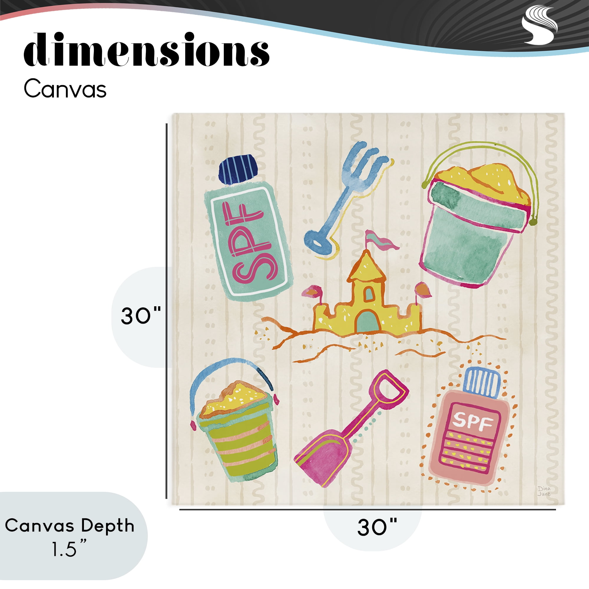 Stupell Industries Fun In The Sun Beach Pails Canvas Wall Art, design by Dina June