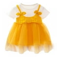 thumbnail image 1 of Robe Princesse d'Été pour Bébé Fille Fausse 2 Pcs Design en Maille Manches Courtes Robe en Coton, 1 of 9