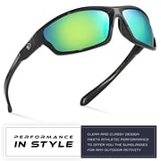 Polarized Wrap Around Sports Sunglasses for Men Women Driving Fishing Running Cycling Sun Glasses