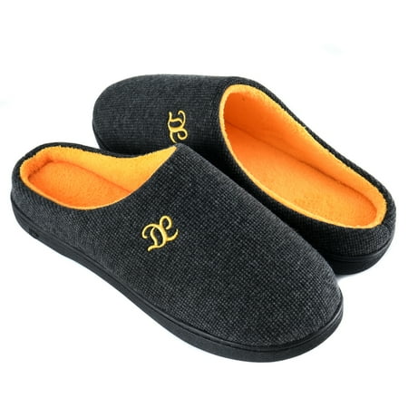 

DL Mens Memory Foam House Slippers Slip on Comfy Soft Indoor Home Bedroom Slippers For Mens Non-slip