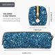 thumbnail image 3 of Disketp Blue Glitter Estuche de Lápices de Cuero con Cierre, Estuche Compacto para Papelería, Bolígrafos y Accesorios Pequeños, 3 of 7