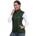 thumbnail image 2 of Women's Lightweight Packable Puffer VestWarm Quilted Windproof Sleeveless Jacket with 5 Zipper Pocketsfor Golf Hiking Travel Casual Wear Dark Green 2XL, 2 of 8