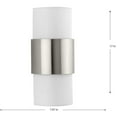 thumbnail image 2 of Progress Lighting Silva Collection 2-Light Wall Sconce, Brushed Nickel, White Linen Shade, 2 of 11