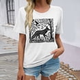 thumbnail image 2 of Lkhaha Womens Tops Casual T Shirts Short Sleeve Loose Round Neck Printed Soft Breathable Fashion Clothing White XL, 2 of 4