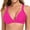 Hot Pink, variant on Women’s V Neck Triangle Bikini Top Crisscross Back Swimsuit Tops Padded Push Up Bathing Suit