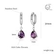 thumbnail image 3 of YIFSIY 18K Gold Plated Stainless Steel Teardrop Cut Purple Cubic Zirconia Drop Earrings Hypoallergenic Silver Dangle Earrings Jewelry Gift for Women, 3 of 4