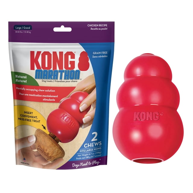 Toy Kong Classic para perros, con golosinas Marathon, tamaño mediano