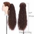 thumbnail image 4 of Benehair Real Thick Clip in Ponytail Hair Extensions 100% Natural Claw on Long Corn Wavy Pony Tails Jaw Kinky Wavy Ponytail Hair Extension for Women Medium Brown 24" 165g, 4 of 9
