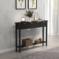 thumbnail image 2 of JSUN7 60 Inch Long Console Table - Entryway Table with Storage Drawers and Shelf, Wood Sofa Table Behind Couch Table, Console Tables for Entryway, Living Room, Hallway, Foyer, Bright Black, 2 of 9