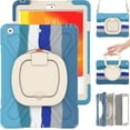 thumbnail image 1 of iPad 10.2 Case 9th /8th /7th Generation iPad 9 8 7 case 360°Rotatable Stand with Shoulder Strap Handle Pencil Holder Heavy Duty Shockproof Silicone Protective Case, 1 of 8