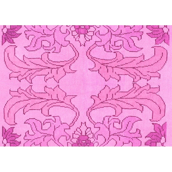 Ahgly Company Indoor Rectangle Abstract Pink Modern Area Rugs, 4' x 6'