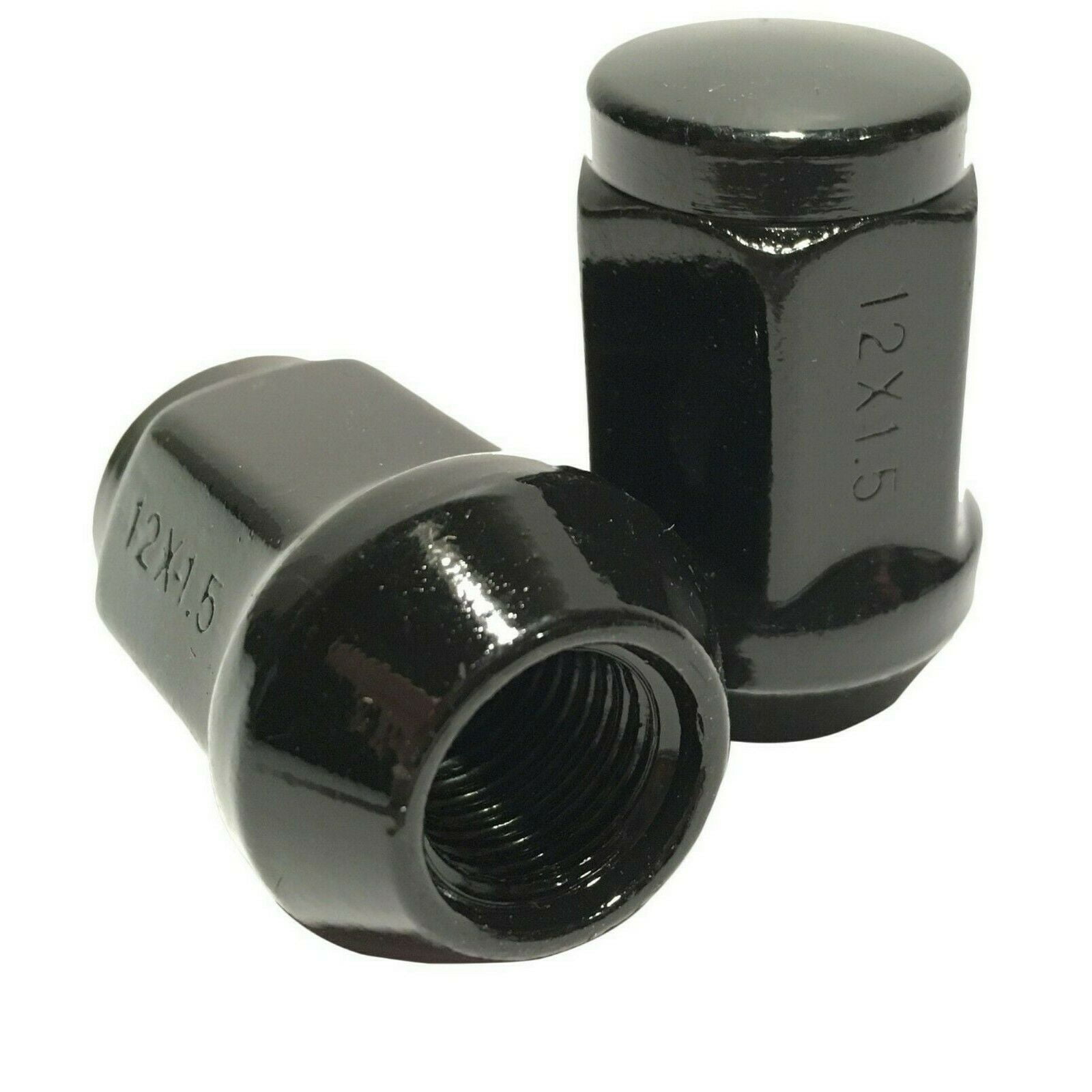 20 Black Bulge Acorn Lug Nuts – 12x1.25 Cone Seat For Nissan