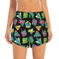 thumbnail image 2 of Fotbe Geometric Dinosaur Womens High Waist Running Shorts Athletic Workout Quick Dry Shorts for Women with Pockets Gym Yoga Summer Shorts-Large, 2 of 9
