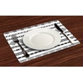 thumbnail image 3 of Ambesonne Tribal Place Mats Set of 4, Ethnic Geometric Folk Forms, Standard Size, White Black, 3 of 5
