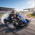 thumbnail image 2 of VIBESPARK Drift Go Kart, 24V 10AH Electric Go Kart for Kids Ages 6-14, 360° Drift Mode, Ride On Car with Backrest & Adjustable Seat, 300W Dual Motors, Max Speed 7.5mph/h, Blue, 2 of 9