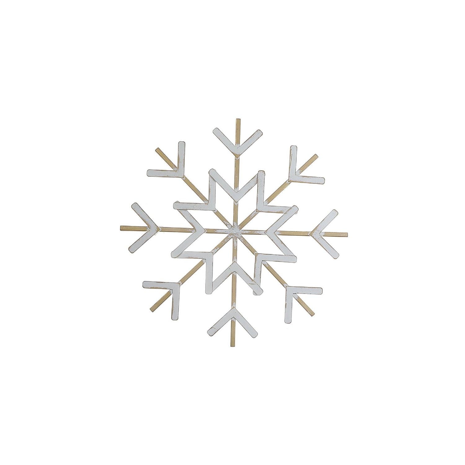 White And Gold Metal Snowflake Wall Decor Small
