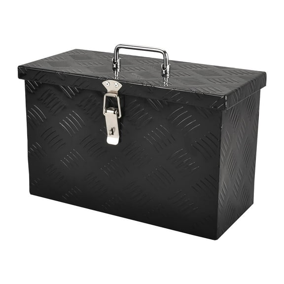 BATONECO 16 Inch Aluminum Pickup Tool Box Truck Bed Storage Underbody Tool Organizer w/ Top Handle Black