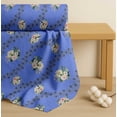 thumbnail image 4 of Soimoi Blue Cotton Cambric Fabric Camellias & Ranunculus Floral Decor Fabric Printed Yard 42 Inch Wide, 4 of 7