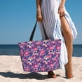 thumbnail image 6 of Xecao cool Skull flower colorful for versatile beach bag for women includes zipper pockets and waterproof material, ideal for vacations and adventures., 6 of 7