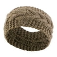 thumbnail image 1 of Diadema tejida elástica, bandas gruesas para el pelo, calentador de orejas para mujeres, ejercicio de invierno Marrón Yinane Envolturas de cabeza de punto, 1 of 8