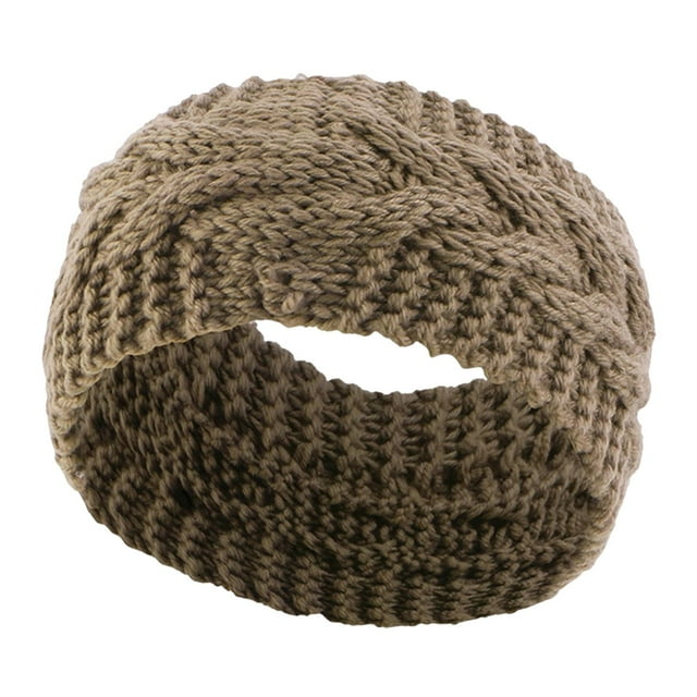 Diadema tejida elástica, bandas gruesas para el pelo, calentador de orejas para mujeres, ejercicio de invierno Marrón Yinane Envolturas de cabeza de punto