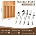 thumbnail image 2 of 40 Piece Silverware Set with Drawer Organizer for 8, Heavy Duty Stainless Steel Flatware Cutlery Set, Fork Spoon Knife Set with Kitchen Essentials Organizer, Rust-proof, Dishwasher Safe, 2 of 7