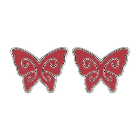 Precious Butterfly Earrings - Gem Avenue 925 Sterling Silver Enamel Butterfly Stud Post Back Earrings