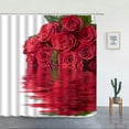 thumbnail image 5 of Red Rose Petal Shower Curtains Valentine's Day ration Beautiful Flowers Washable Fabric Bath Screen Bathroom Set with, 5 of 6