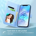 thumbnail image 4 of ULAK Wallet Case for iPhone 12 Pro Max, Leather Flip Folio Kickstand Phone Case with Card Holder for Apple iPhone 12 Pro Max 6.7" for Women Girls, Blue Marble, 4 of 8