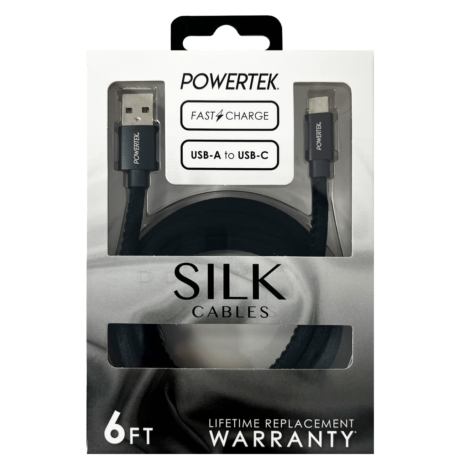 Liquipel Powertek Silk USB-A to USB-C - Black