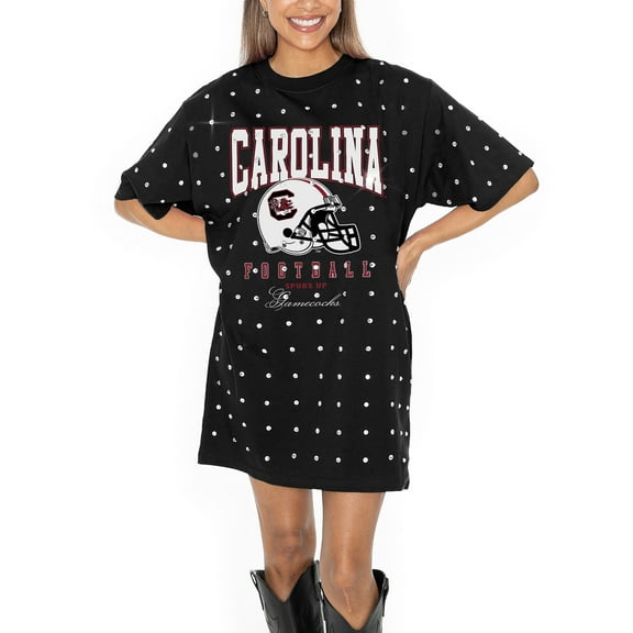 Women's Gameday Couture Black South Carolina Gamecocks Allover Rhinestone T-Shirt Dress