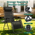 thumbnail image 6 of WASUHE Zero Gravity Recliner Chair Set of 2, Foldable Outdoor Lounge Chair with Cup Holder, Adjustable Patio Chair for Beach, Pool, Patio, Black, 6 of 9