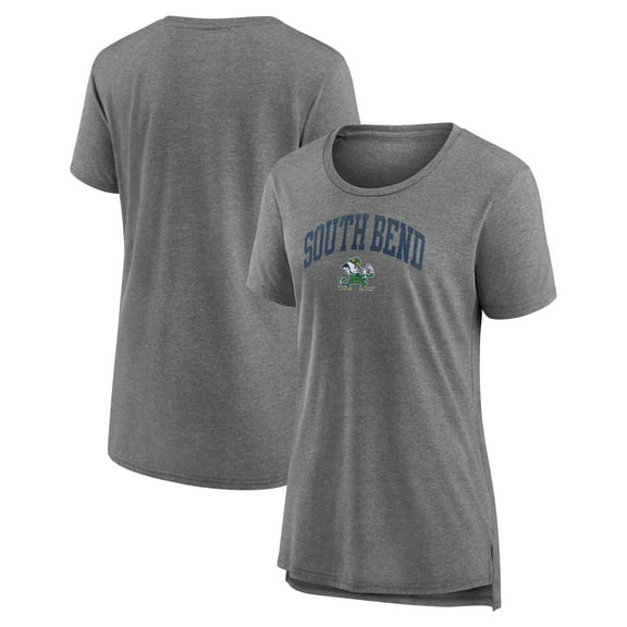 Women's Gray Notre Dame Fighting Irish Arched City Tri-Blend T-Shirt