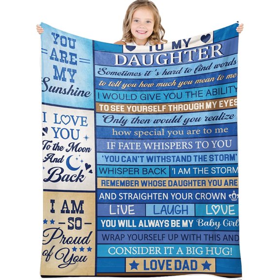 Daughter Gifts, Daughter Blanket from Mom and Dad, to My Daughter Blanket, Gifts for Daughter from Mom Ideas, Daughter Birthday Gifts, Birthday Gifts for Daughter Adult Christmas (Words,40x50)