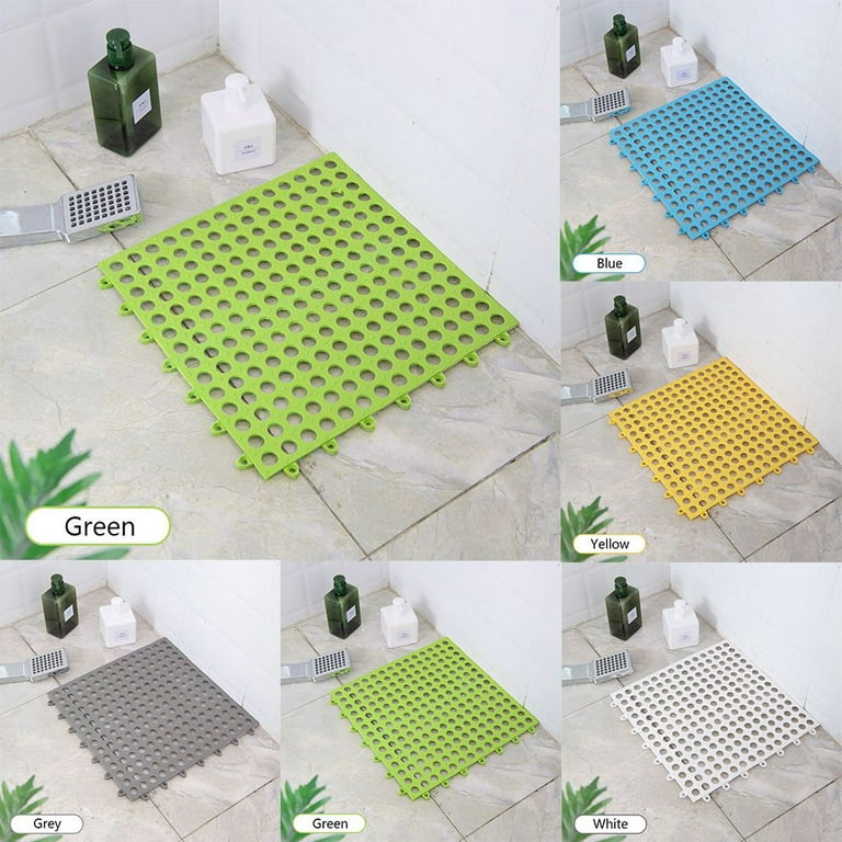 PVC Splicing Mesh Soft Plastic Mat Toilet Ground Mat Non-slip Mat Bath Mat  Bathroom Carpet BLUE 