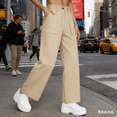 thumbnail image 2 of JJHGVB Cotton Linen Pants Elastic Waist Tear Away Pants for Women Resort Wear for Women 2026 Linen Capri Pants Trendy Clothes with Pockets Loose Yoga Trousers Flowy Palazzo Light Yellow L, 2 of 4