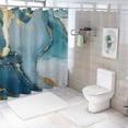 thumbnail image 7 of Pratyus Blue and Gold Substance Shower Curtain Set with Hooks for Bathroom Decor, 100% Polyester Fabric Home Bath Decoration 60"x72, 7 of 7