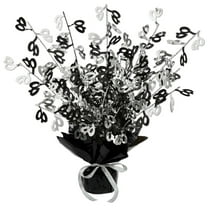 Beistle Club Pack of 12 ''40'' Black and Silver Gleam 'N Burst Centerpieces 15"