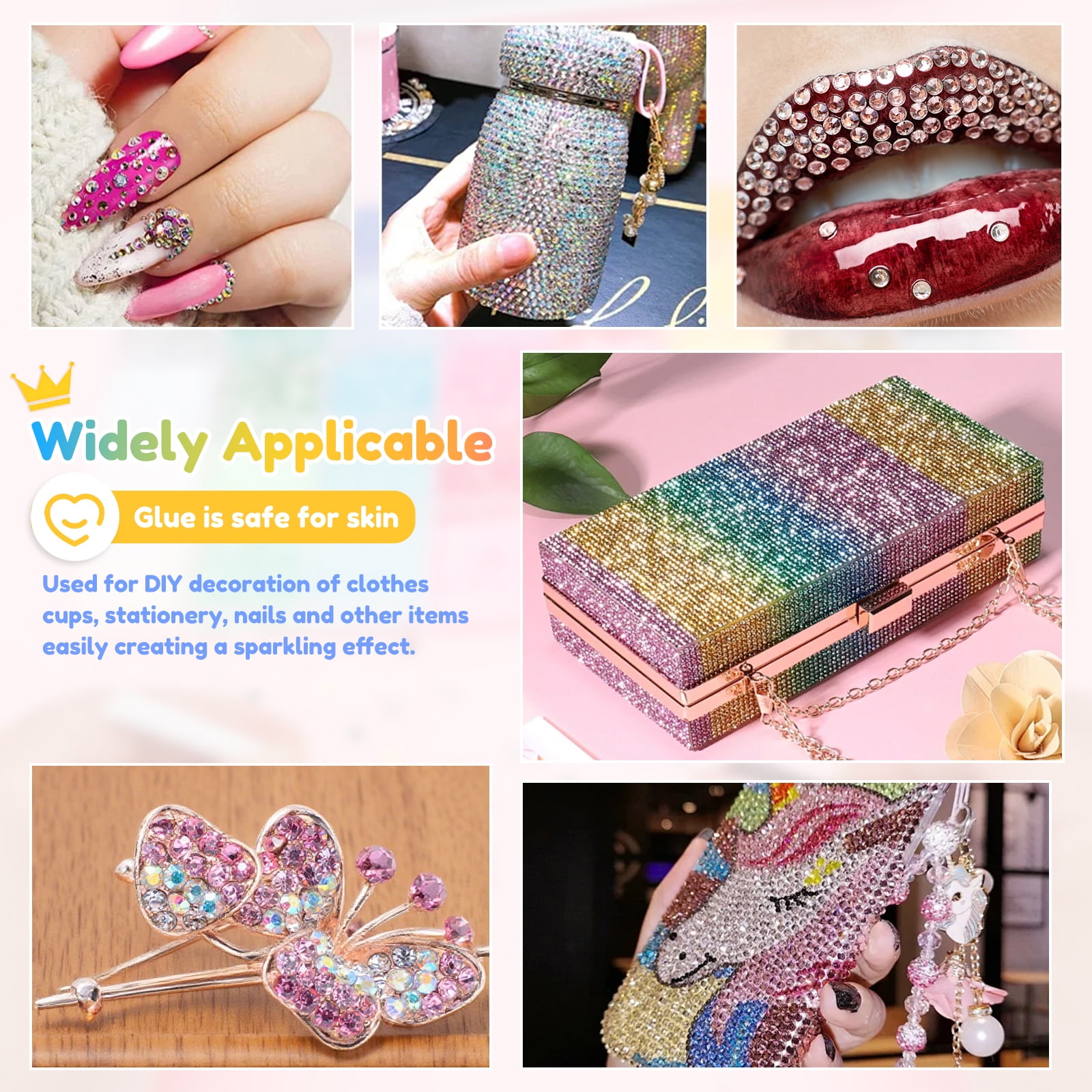 Resin Jelly Rhinestones for Crafting Bedazzling for Book Crafts Clothing Shoes Nail Art Makeup