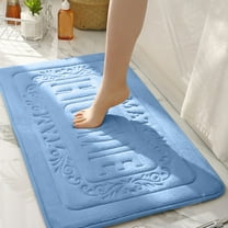 Soft Non-Slip Absorbent Bathroom Floor Mat - Washable Microfiber Rug for Tub and Sink Area In Multiple Colors