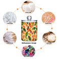 thumbnail image 6 of Yayeee 2 Pack Qtip Holder Bathroom Cotton Swab Canister with Lid Clear Dispenser Set, Green Retro Autumn Leaves, 6 of 6