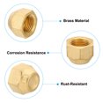 thumbnail image 4 of Uxcell 5/8-18UNF Brass Compression Cap Fitting, 4 Pcs External Stop Valve Cap 45 Degree Flare Tube Fitting Sealing Plug, 4 of 5
