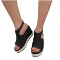 thumbnail image 3 of Saving Clearance! Mixpiju Fish Mouth Casual Sandals, Women's Heeled Sandal, Summer Shoes Comfortable Sandals Black, 3 of 5