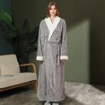 thumbnail image 2 of Women's Long Couples Robe Soft Coral Bathrobe With Pockets Cozy Plus Size Loungewear For Home Comfort, 2 of 3