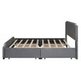 thumbnail image 4 of Queen Size Platform Bed with 4 Side Drawers,Upholstered Velvet Storage Bed Frame with Stud Trim Headboard and Footboard,Solid Wood Slats Support,No Box Spring Needed, 4 of 7